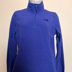 The North Face Womens Quarter Zip Pullover Fleece Royal Blue Size Large